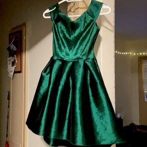 Emerald Green Taffeta Party Dress